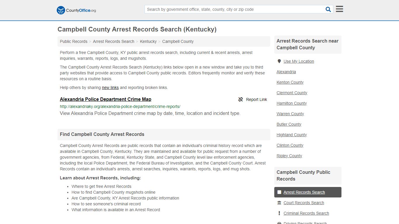 Arrest Records Search - Campbell County, KY (Arrests & Mugshots)