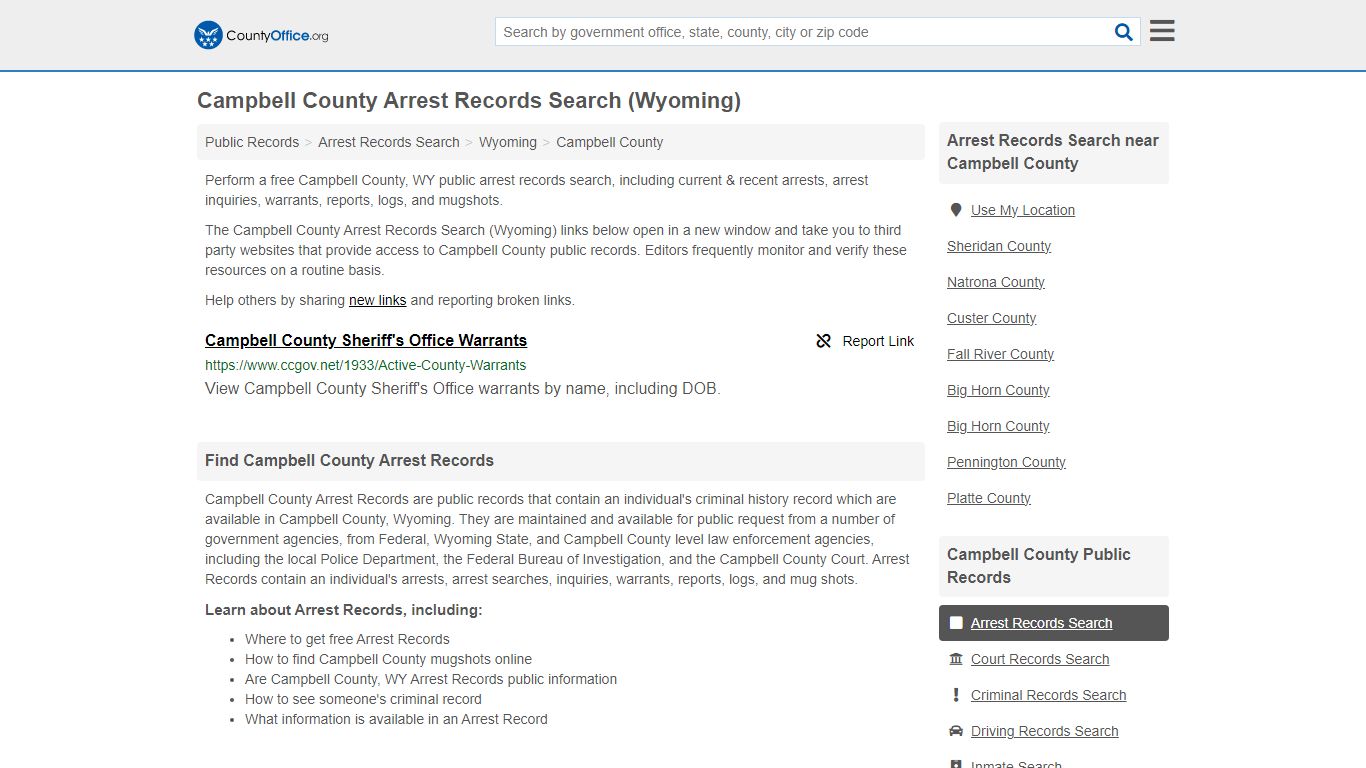 Arrest Records Search - Campbell County, WY (Arrests & Mugshots)